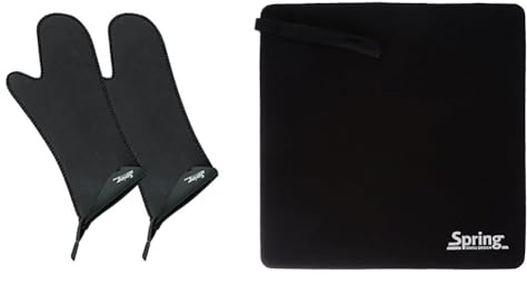 Spring Grips Ofenhandschuhe Hitzebeständig | Neopren & 2094045102 Grips Topflappen 1 Paar, Stoff, schwarz, 1,6 x 18,4 x 21,4 cm