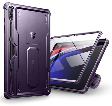 Dexnor for Samsung Galaxy Tab S10 Plus/S9 Plus Case, [Built in Screen Protector and Kickstand] Heavy Duty Military Grade Protection Shockproof Protective Cover - Purple