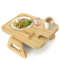 QYSaiXuan Sofatablett, Holz Armlehne Couchbar Flexibel Snackbox mit Anti-Rutsch Kork Pad, 33x23cm Tablett für Sofa mit Drehbarem Handyhalter, Sofa Organizer für Snacks Handy Tassen