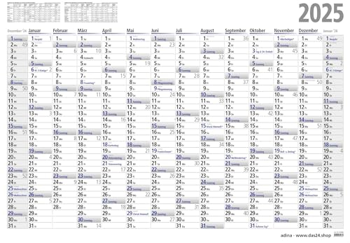 2025 ADINA Plakatkalender Wandkalender A0 119x84cm Lieferung: gefaltet
