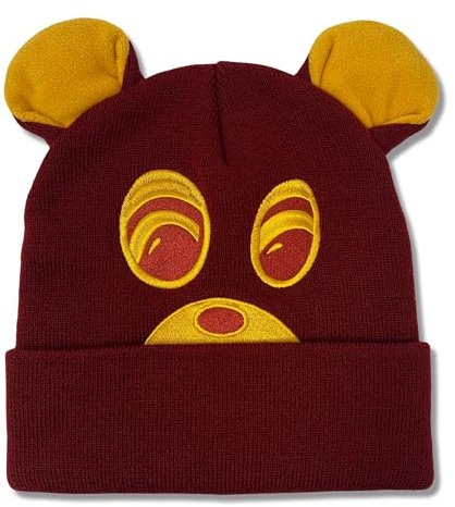 VERSILI College Dropout Kanye Bear Beanie, Rot und Gelb, Einheitsgröße, Rot/Gelb, Einheitsgr��e