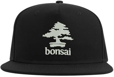 Lauthings Bonsai Japanische China Tree Snapback Cap Bestickte Fullcap Herren Mütze Schwarz, Schwarz , Einheitsgröße