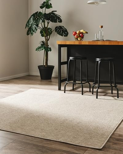 benuta Basic In- & Outdoor Teppich Wohnzimmer Iowa - Taupe 300x300 cm - Boho Jute-Look - Wetterfest für Balkon, Terrasse - Schlafzimmer, Küchenteppich & Wohnzimmerteppich - Strapazierfähig & Robust
