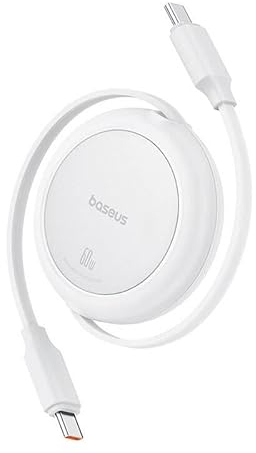 Baseus Free2Pull Mini Cable Retráctil USB-C - USB-C, 60 W PD, 1 m, color blanco