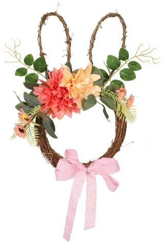 Ghirlanda pasquale primaverile, decorazione per casa colonica, decorazione da parete per la casa, regalo fai da te, ghirlanda pasquale per porta d'ingresso, ghirlanda per Halloween (rosa, taglia