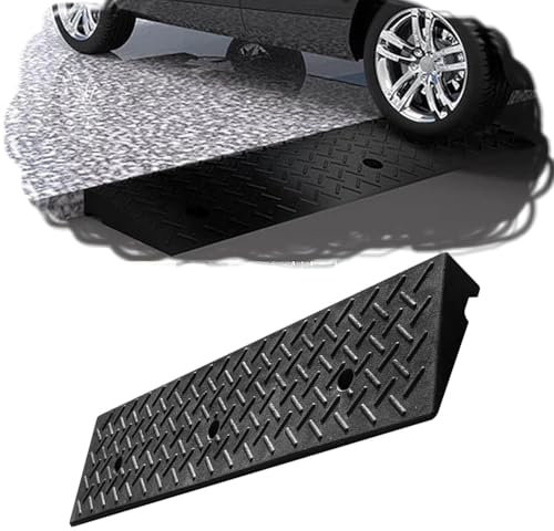 REDEXI Schwellenrampe Rutschfester Bordstein Rampen, Auffahrhilfe Gummi Bordsteinkanten Rampe, Tragbare Auffahrkeil 4cm 5cm 6cm 7cm 8cm 9cm 10cm Hoch Gummirampe(100x25x7cm(39x10x2.7in))