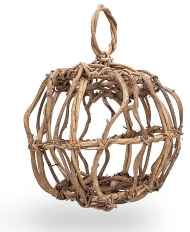 NaDeco Kletter-Kugel aus Lianenholz Ø 30/40 cm mit Aufhängung | Handgefertigte Weinreben-Kugel für Sittiche & Vögel | Voliere & Vogelkäfig | Kletterspielzeug aus Naturmaterial, Größe:Ø 30 cm