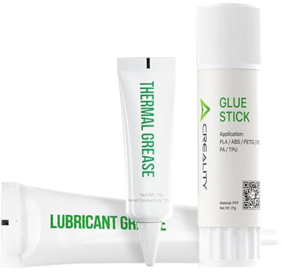 Creality Graisse Lubrifiante + Pâte Thermique + Bâton de Colle PVP, Pack 3-en-1: pour Ender 3/V3 SE/KE/K1/K1C/K1 Max - Conductivité Thermique élevée 250 °C + Réduction Bruit & Adhérence Plateau