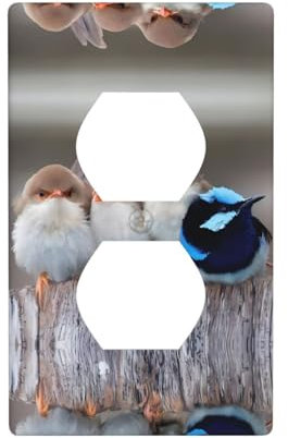 ZhaoYuGoods Four Birds Couvercles de prise de courant duplex de qualité supérieure 1 gang de taille standard et plaque frontale électrique pour la maison et le bureau