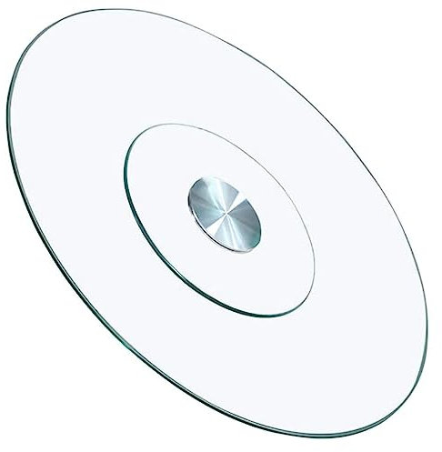 DETMOL Heavy Duty Lazy Susan 10mm Giradischi Vassoio Girevole Grande Piatto Girevole in Vetro Temperato Tavolo da Pranzo Giradischi Rotondo con Cuscinetto in Lega di Alluminio (Dimensioni: 70cm/28i