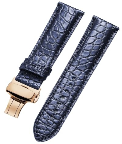 BINLUN Krokodilleder Geprägte Uhrenarmband Echtes Alligator Uhrenarmbänder für Herren Damen 18mm 19mm 20mm 21mm 22mm Schnellverschluss Faltschließe Handgemacht Kroko Armband