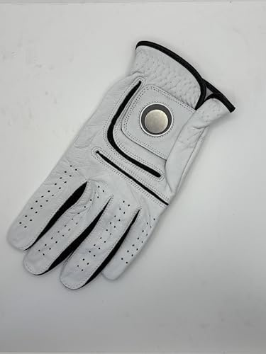 Lot de 3 gants de golf pour homme droitier en cuir cabretta avec aimant pour marqueur, sensation parfaite, adhérence suprême Tailles S, M, M, M, L, XL (L)