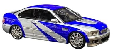 Modellauto Im Maßstab Druckguss Für SW BMW E46 M3 Blau-Weiß-Lackierung Maßstab 1:64 Legierung Oldtimer-Modell Spiel Fans Hobby Für Die Sammlung
