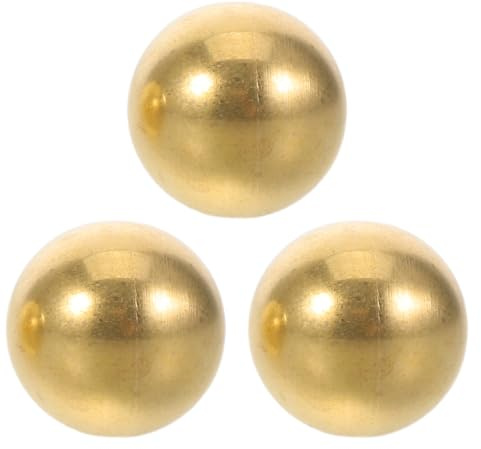 BIUDECO 3PCS Polished Brass Birdbath Balls Outdoor Fountain Cleaner Bowl Purification Discs for Water Feature Maintenance and Corrosion Resistance
