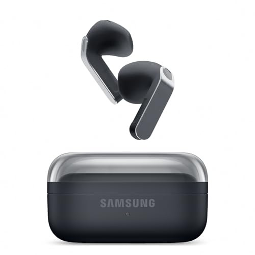 Samsung Galaxy Buds4, Wireless Bluetooth Earbuds, Real Metal Blade, 1-Way Speaker, 24-bit / 96 kHz Ultra Codec, 360 Audio, ANC, Black, 2 Year Extended Warranty (UK Version)