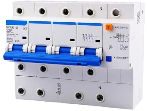 Disjoncteur différentiel 4P 63A 80A 100A 125A 4P RCBO Protection de disjoncteur différentiel Petit interrupteur à air(100A)