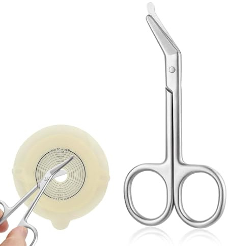 MKEAWWU Ciseaux Medical, Ciseaux De Stomie Avec Pointe Ronde Émoussée, Argenté, Longueur 110Mm, 1 Pièce