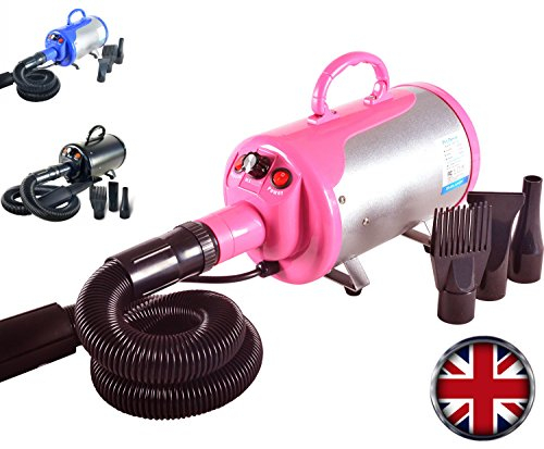 Gravitis Pet Supplies 2800 W Professioneller Haartrockner mit Schlauch - Ein leistungsstarker aber leiser Hundetrockner mit variabler Geschwindigkeit (Rosa)