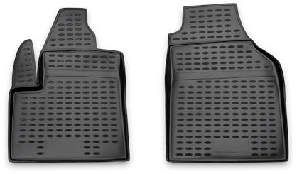 OMAC Gummimatten Fußmatten kompatibel mit Ford Transit 2006-2021 TPE Automatten Schwarz 2X