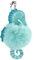 ACVIP Porte-clés en forme d'hippocampe en polyuréthane doux avec boule en fausse fourrure, turquoise, taille unique