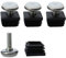 sourcing map Pieds de Nivellement Meuble Réglable Pied Réglable Patin de Meuble Jambe Pied de Table Chaise Base Protection Plancher M8 30 x 30mm Carré Tube Inserts Glisse kit de 4pcs