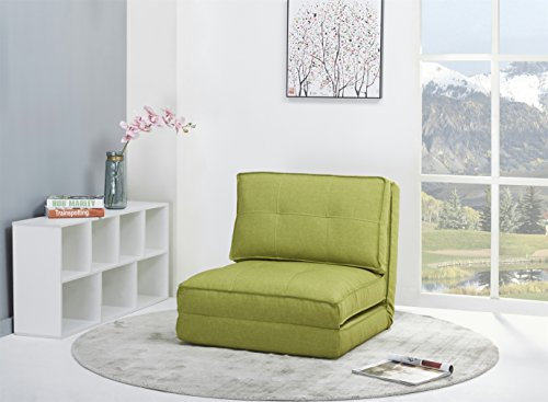 ARTDECO Schlafsessel Gästebett Jugendsessel Bettsessel (Stoffbezug grün groß)