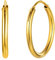 ChicSilver 20mm Minimalist Hoop Earrings Gold Plated Round Circle Earring For Women Fashion Jewelry