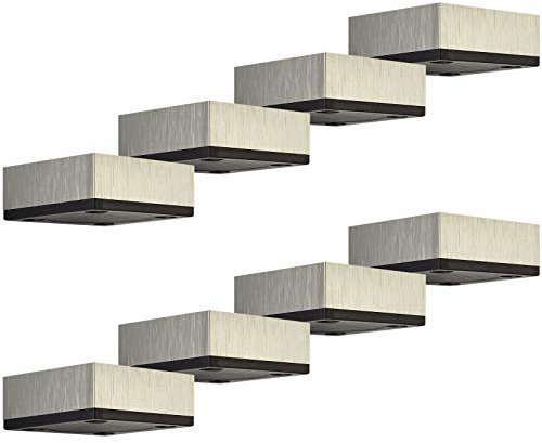 SOTECH 8er Set Möbelbeine Motel 25 mm 65 x 65 mm Edelstahloptik Gleitfüße aus Aluminum