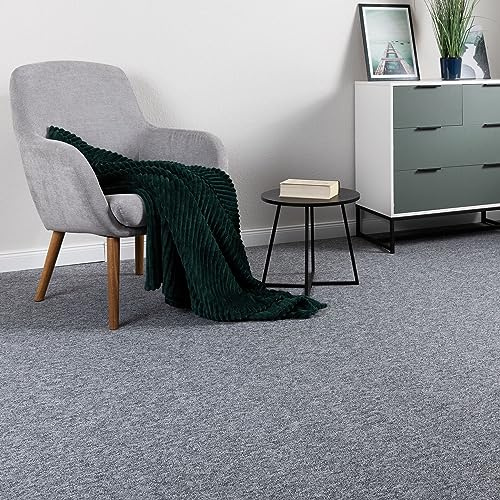 Steffensmeier Schlingen Teppichboden Meddon XL Meterware | Auslegware für Flur Büro | 1m 2m 3m 4m 5m breit! | Grau, Größe: 500x500 cm