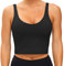 Wjustforu Damen Tank Top Gepolstert Sport BH Laufen Workout Yoga Crop Top, Schwarz, Medium