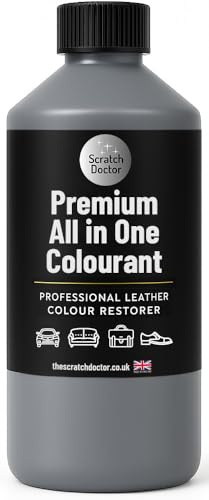 Scratch Doctor All in One Leather Colourant Self Seal Leather Dye Repair Paint for Furniture, Sofas, Car Seats (Grey, 250ml)
