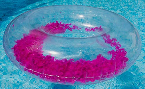 XL aufblasbarer Schwimmring/Schwimmreifen Federn Style Rot Pool Toy ~120 cm
