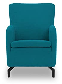 DOMO. collection Sessel Franca, Polstersessel mit hoher Rückenlehne und Metallfüßen, Einzelsessel, Armsessel 68 x 82 x 93 cm (BxTxH), türkis