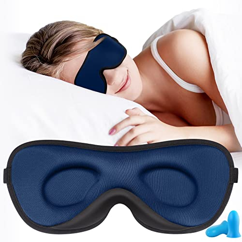 Boniesun 3D Schlafmaske für Seitenschläfer, Verdunklungs-Augenmaske für Männer und Frauen, Ultradünne Design, Angenehm und atmungsaktiv zu tragen