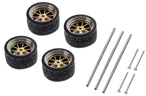 zalati Fahrzeugräder Maßstab 1:64 Gummimodifizierter Reifen für Automodelle Auto ACCS Erwachsene Kinder – Golden, A13