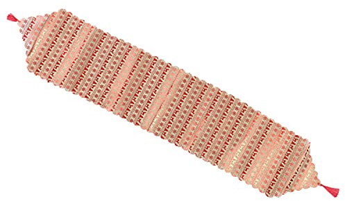 Frestepvie Weihnachten Tischläufer 180x35cm Weihnachtstischläufer Lange Rot Tischdecke waschbares Tischband Rentier Schneeflocken Muster