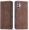 OKZone Kompatibel mit Samsung Galaxy A32 4G Hülle, Magnet Leder Tasche Handyhülle, Kartenfächer Schutzhülle, [Premium PU Leder] Flip Klappbare Stoßfeste Magnetische Standfunktion (Braun)