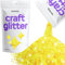 Hemway Craft Glitter - Fluorescent Yellow | Multi Size Metallic Sequin Flakes for Resin & Epoxy Crafts | Supplies for Tumblers, Cards, Jewellery, Candle, Hair, Face, Body & Nail Art | 100 g