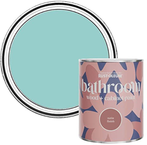 Rust-Oleum Blue Moisture Resistant Bathroom Wood and Cabinet Paint in Satin Finish - Teal 750ml
