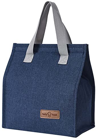 Zimoer Kühltasche Klein, Kühltasch,Lunchbag,Lunchtasche,Mittagessen,Tasche Picknicktasche,Thermotasche Isoliertasche,Lunchtasche,Faltbar,Wasserdichtes,Arbeit Schule Outdoor (Bleu)