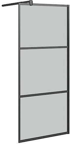 vidaXL Duschwand für Walk-In Dusche Duschabtrennung Duschtrennwand Duschkabine Duschtür Eckeinstieg Trennwand 80x195cm Dunkel ESG Glas Schwarz