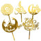 Stakee Eid Mubarak Cake Toppers Golden Ramadan Cake Topper Acrylmondkuchen Topper Für Islamische Muslimische Festivaldekorationen
