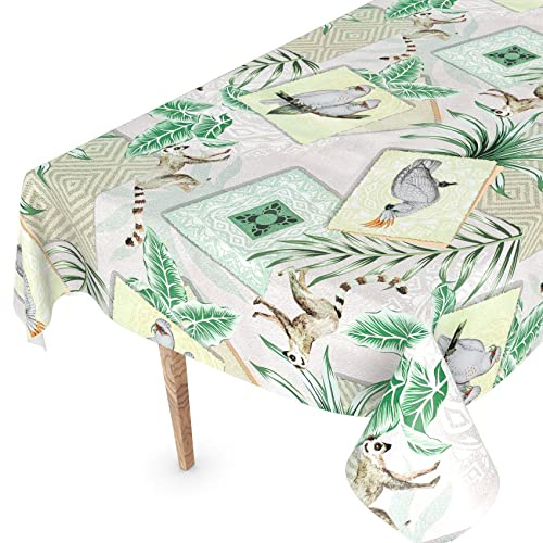 Wachstuchtischdecke Wachstischdecke Tischdecke abwaschbar Gartentischdecke Wachstuch Eckig rund oval 180 x 120cm Schnittkante Exotik