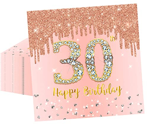 20 Stück Roségold Papier Party Servietten Tischdeko 30. Geburtstagsdeko Servietten Hochwertige Papierservietten für Frauen Geburtstag Party Deko Partyzubehör zum Thema Roségold