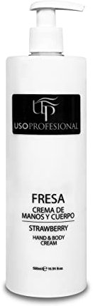 Crema Hidratante de Fresa para Manos y Cuerpo 500 mL | Crema Hidratente Corporal Strawberry Elaborada con Aloe Vera y Aceites Esenciales