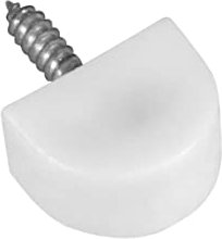 Amig - Supporto a forma di mezzaluna, Ø 14 x 22 mm, 8 unità, Ottimale per il fissaggio di ripiani di armadi, vetrine o scaffali, facile fissaggio tramite vite, plastica bianca