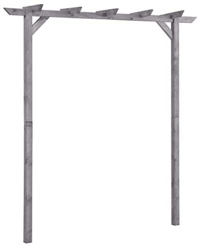 PURADAY Pergolato da Giardino Grigio 200x40x205 cm in Legno di Pino Impregnato Pergola Cortile Forma Base Stabile Piante Rampicanti Decorazione della Terrazza Zona di Riposo Assemblaggio è Semplice