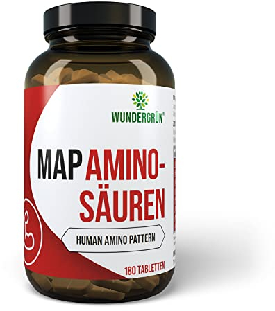 WUNDERGRÜN® MAP Aminosäuren|Entwickelt nach Prof. Dr. Morettis Master Amino Acid Pattern|180 Presslinge