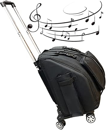 HDYNUZ Akkordeonkoffer, leichte Akkordeon-Gigbag mit Universalrad, wasserdichte, dick gepolsterte Oxford-Stofftasche Aufbewahrungstasche für 48-120 Bass-Akkordeons (Size : 48 Bass)