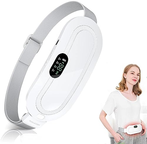 FONPOO Elektrische Perioden Wärmegürtel 2500 mAh Powerbank Wärmegürtel Perioden, 3 Temperatur und 4Massagemodi, Wiederaufladbarer USB Menstruations Wärmegürtel für Rückenschmerzen, Krämpfe, Beine